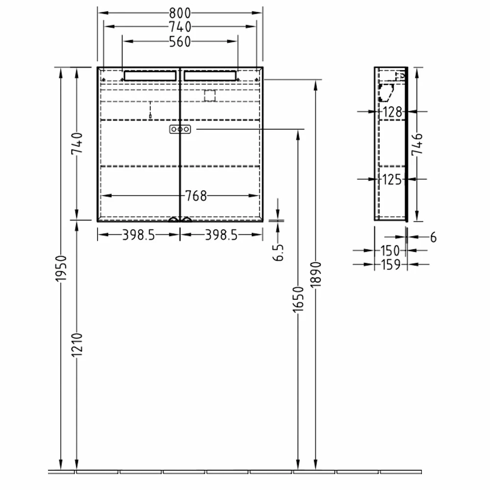 Villeroy & Boch Reflection LED Bathroom Cabinet 750mm H X 800mm W 4 Villeroy & Boch Reflection LED Bathroom Cabinet 750mm H X 800mm W - Image 2