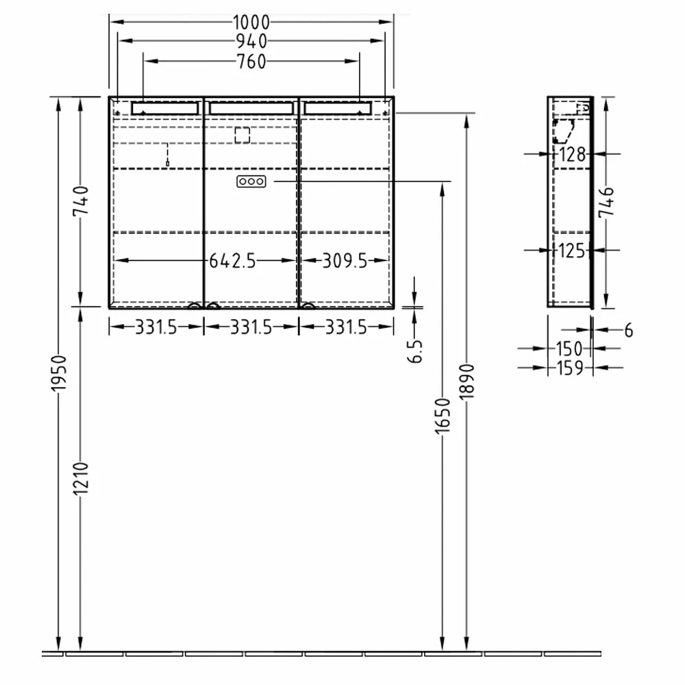Villeroy & Boch Reflection LED Bathroom Cabinet 750mm H X 1200mm W 3 Villeroy & Boch Reflection LED Bathroom Cabinet 750mm H X 1200mm W