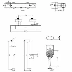 Villeroy & Boch Universal Thermostatic Square Bar Mixer Shower With Shower Riser Kit - Matt Black 9 Villeroy & Boch Universal Thermostatic Square Bar Mixer Shower With Shower Riser Kit - Matt Black -HEATANDPLUMB Sales villeroy boch universal complete mixer shower vbsspack10 2