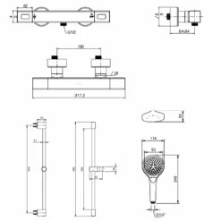 Villeroy & Boch Universal Thermostatic Square Bar Mixer Shower With Shower Riser Kit - Chrome 9 Villeroy & Boch Universal Thermostatic Square Bar Mixer Shower With Shower Riser Kit - Chrome -HEATANDPLUMB Sales villeroy boch universal complete mixer shower vbsspack10