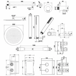 Villeroy & Boch Universal Dual Concealed Mixer Shower With Shower Handset And Round Fixed Head - Matt Black 15 Villeroy & Boch Universal Dual Concealed Mixer Shower With Shower Handset And Round Fixed Head - Matt Black -HEATANDPLUMB Sales villeroy boch universal complete mixer shower vbsspack11 1