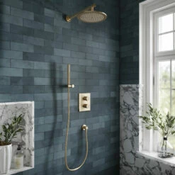 Villeroy & Boch Universal Dual Concealed Mixer Shower With Shower Handset And Round Fixed Head - Brushed Gold 18 Villeroy & Boch Universal Dual Concealed Mixer Shower With Shower Handset And Round Fixed Head - Brushed Gold -HEATANDPLUMB Sales villeroy boch universal complete mixer shower vbsspack13