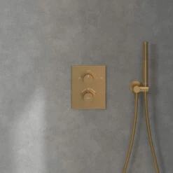 Villeroy & Boch Universal Dual Concealed Mixer Shower With Shower Handset And Round Fixed Head - Brushed Gold 17 Villeroy & Boch Universal Dual Concealed Mixer Shower With Shower Handset And Round Fixed Head - Brushed Gold -HEATANDPLUMB Sales villeroy boch universal shower valve tvd00065300076 5