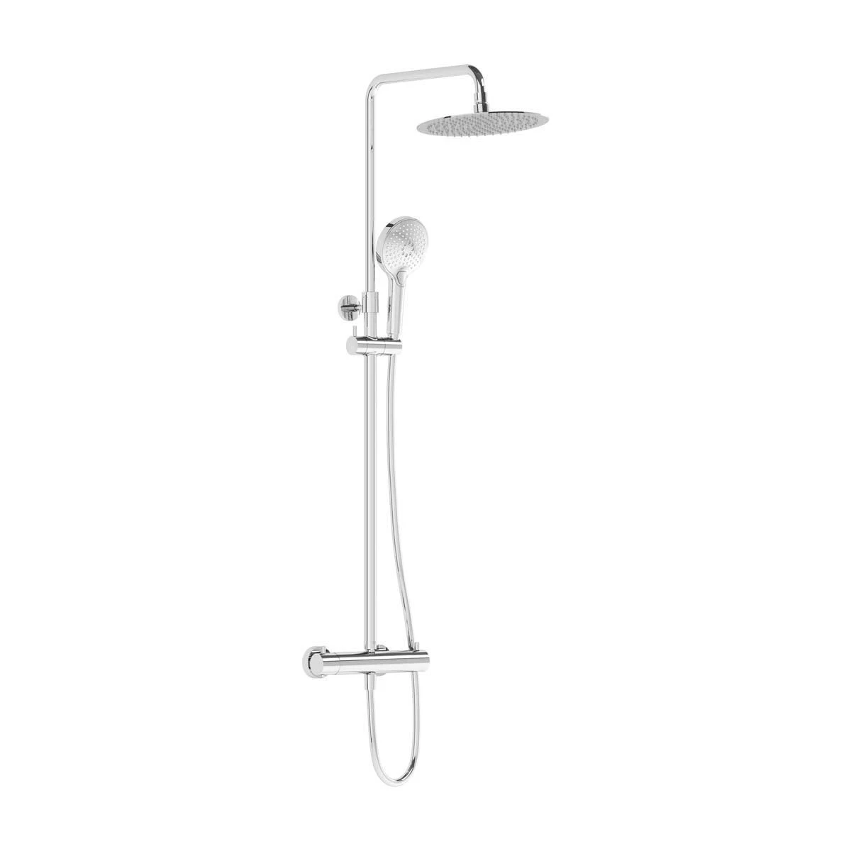 Vitra AquaHeat Bliss 250 Thermostatic Bar Mixer Shower With Shower Kit + Fixed Head - Chrome 5 Vitra AquaHeat Bliss 250 Thermostatic Bar Mixer Shower With Shower Kit + Fixed Head - Chrome - Image 3