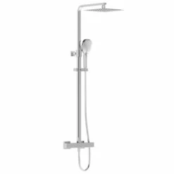 Vitra AquaHeat Bliss S 230 Thermostatic Bar Mixer Shower With Shower Kit + Fixed Head - Chrome 7 Vitra AquaHeat Bliss S 230 Thermostatic Bar Mixer Shower With Shower Kit + Fixed Head - Chrome -HEATANDPLUMB Sales vitra aquaheat complete mixer shower a47202vuk 1 1
