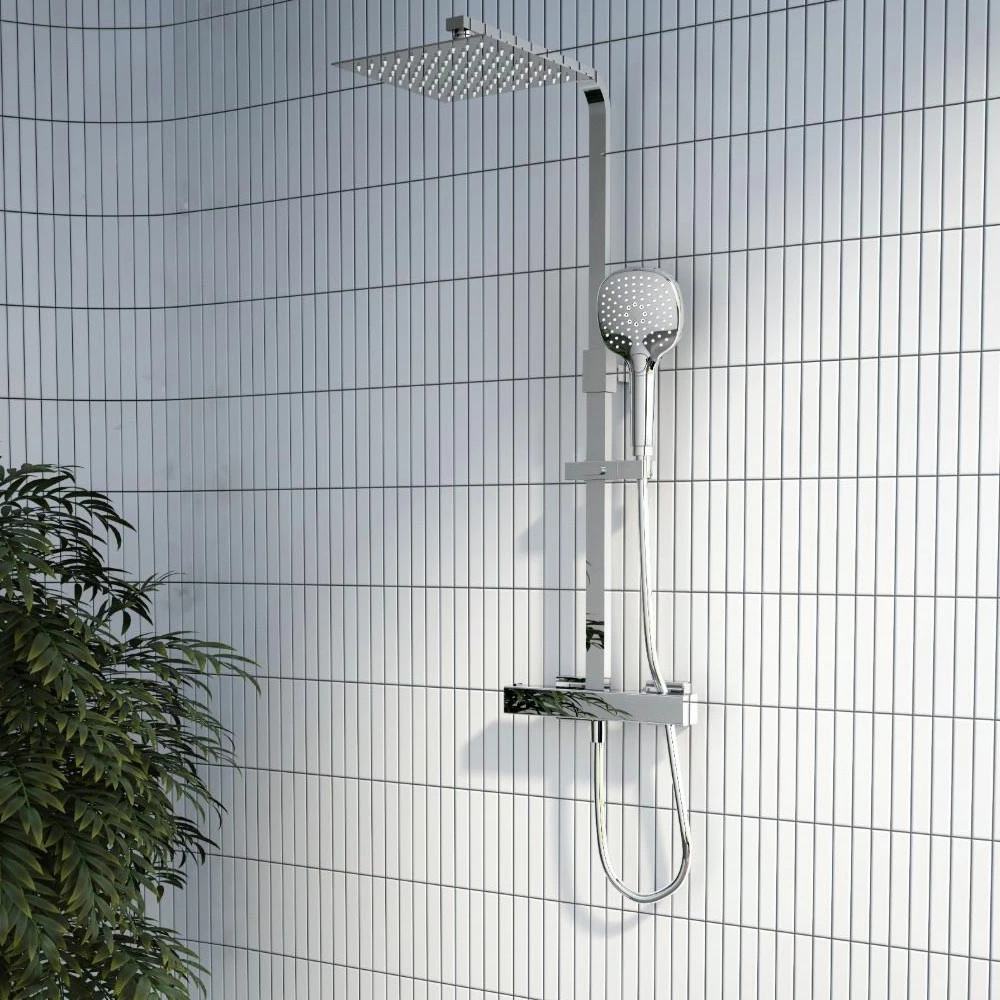Vitra AquaHeat Bliss S 230 Thermostatic Bar Mixer Shower With Shower Kit + Fixed Head - Chrome 4 Vitra AquaHeat Bliss S 230 Thermostatic Bar Mixer Shower With Shower Kit + Fixed Head - Chrome - Image 2