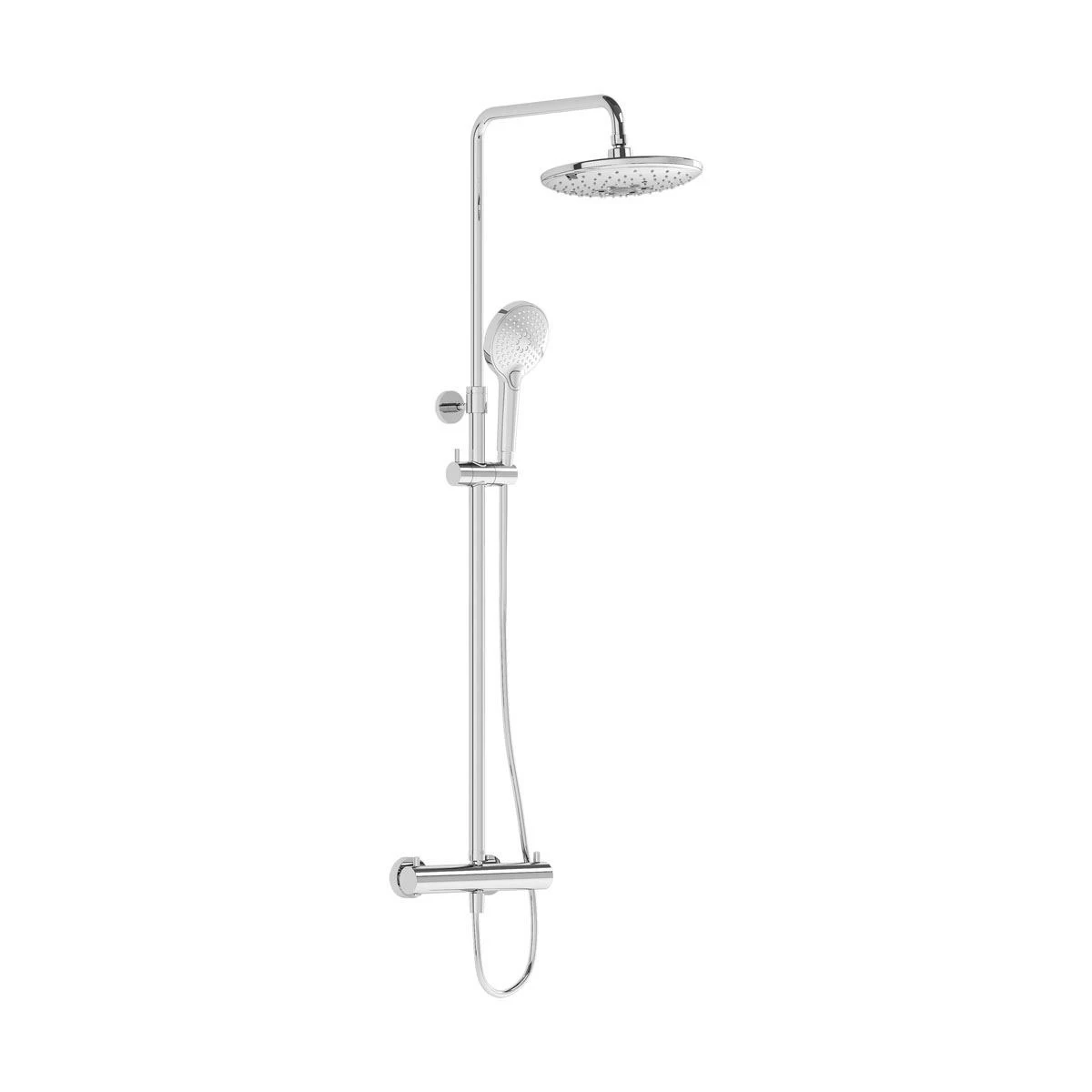 Vitra Aquaheat Bliss 240 Thermostatic Bar Mixer Shower With Shower Kit + Fixed Head - Chrome 3 Vitra Aquaheat Bliss 240 Thermostatic Bar Mixer Shower With Shower Kit + Fixed Head - Chrome
