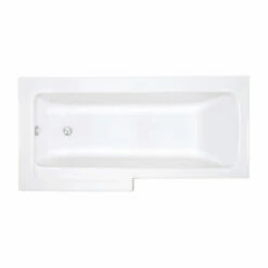 Vitra Neon L-Shaped Shower Bath Left Handed 1700mm X 750mm/850mm 0 Tap Hole